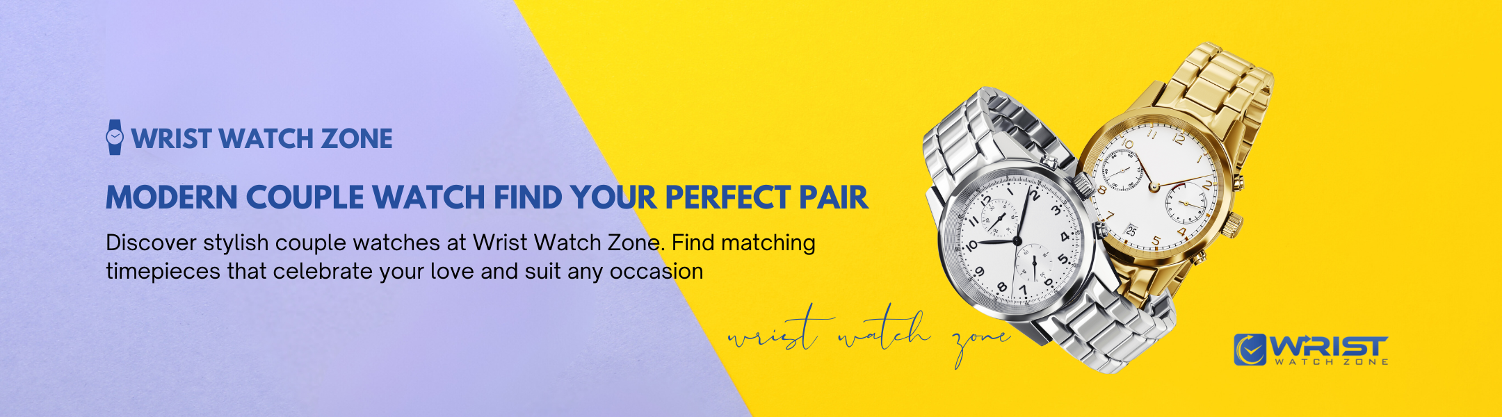 Wrist Watch Zone Couple Watch page Cover photo of pair of couple wrist watch and specifications